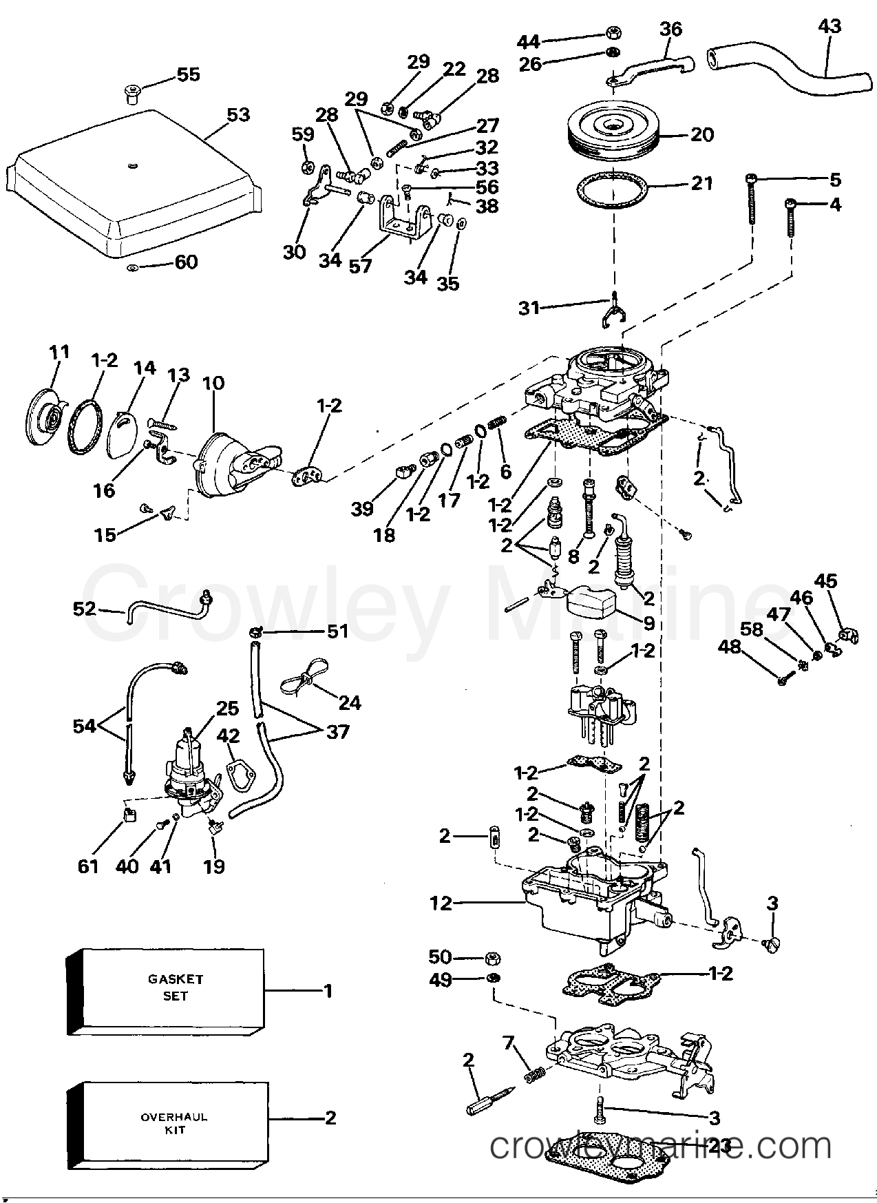 CARBURETOR & FUEL PUMP 1987 OMC Stern Drive 3 302AMFTC Crowley Marine