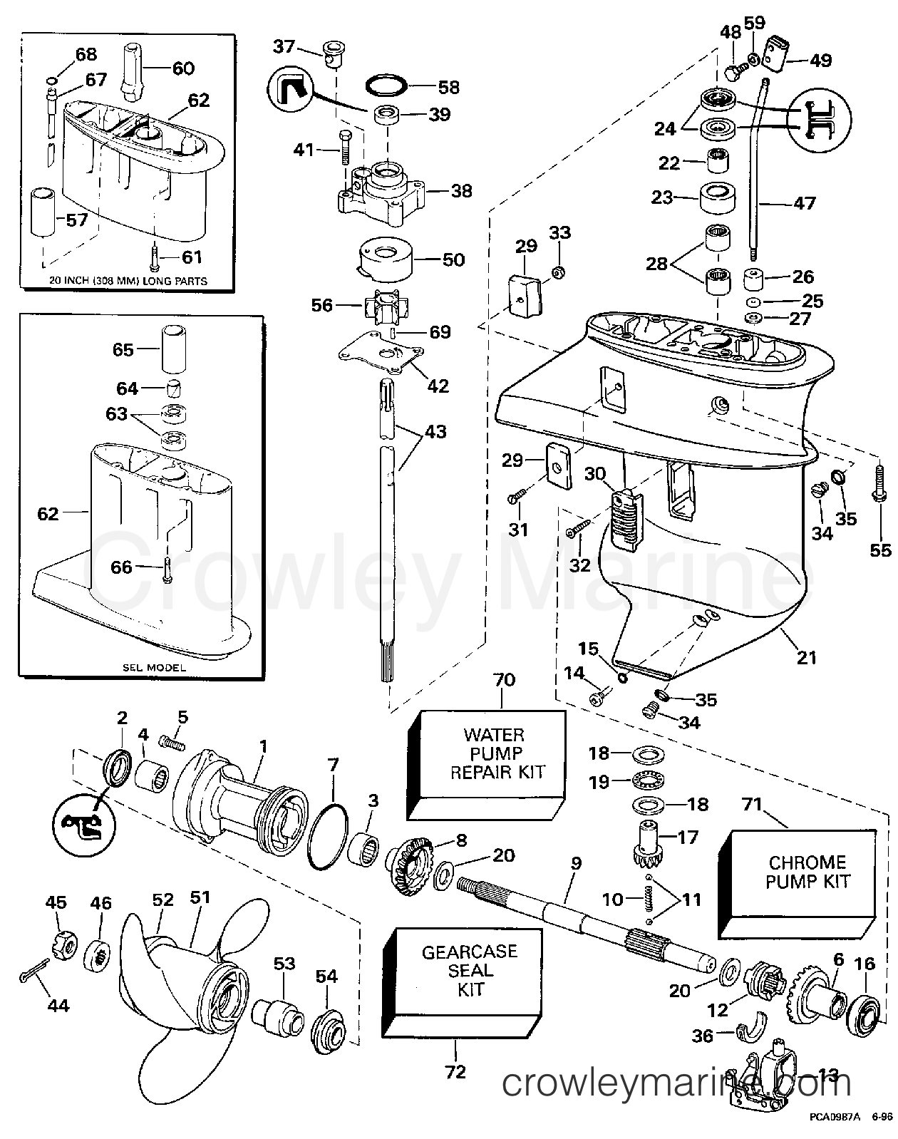 1997 Outboard 9.9 - J10EEUS - GEARCASE