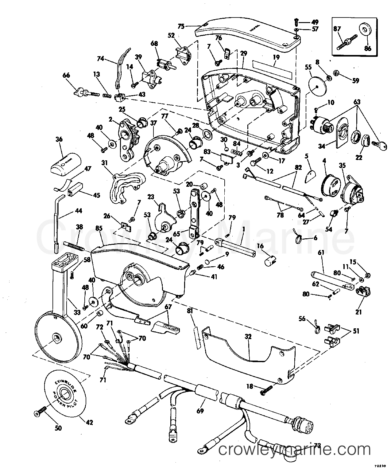 1977 Outboard 85 - 85790S - REMOTE CONTROL