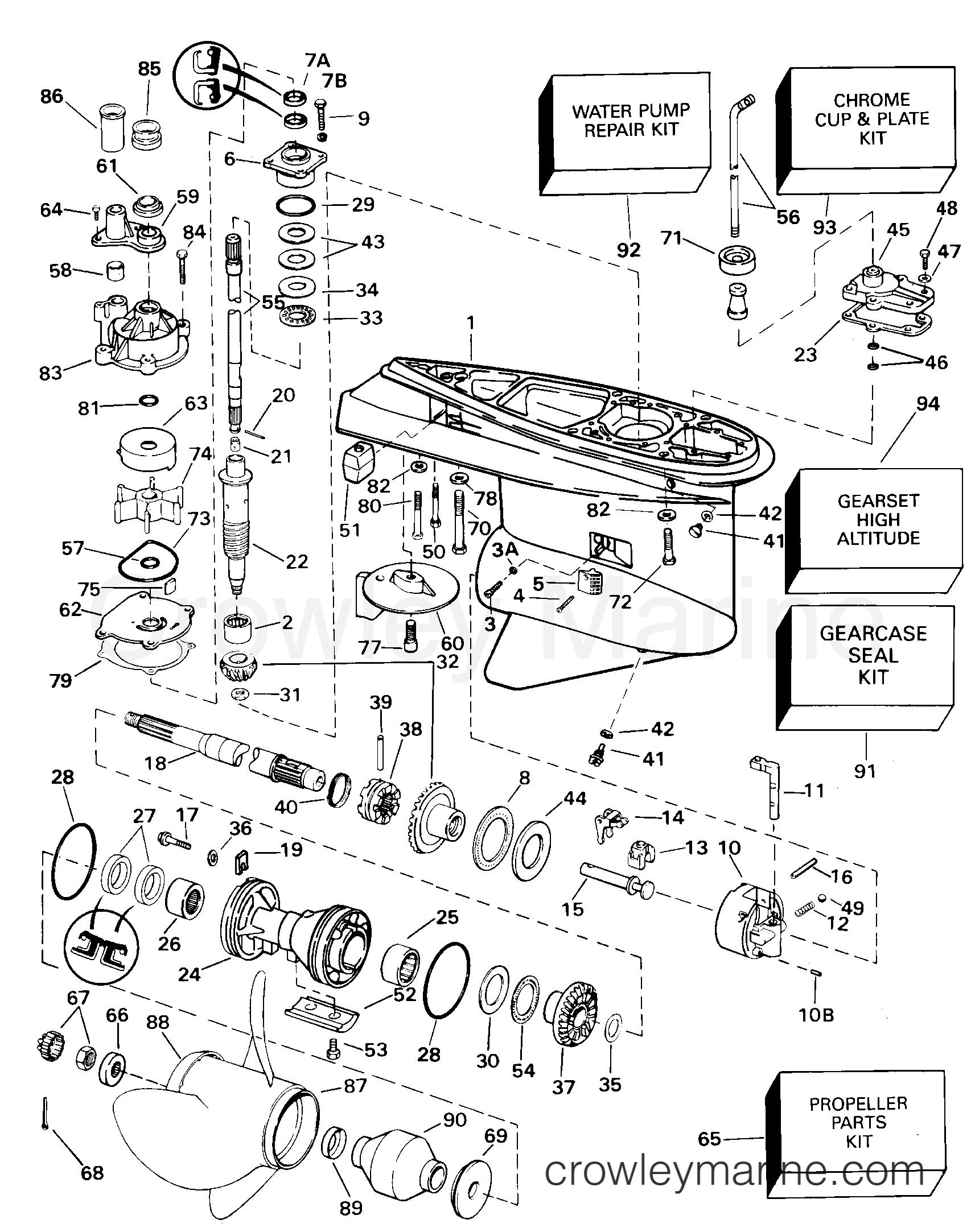 2000 Outboard 200 - J200WPXSSC - GEARCASE