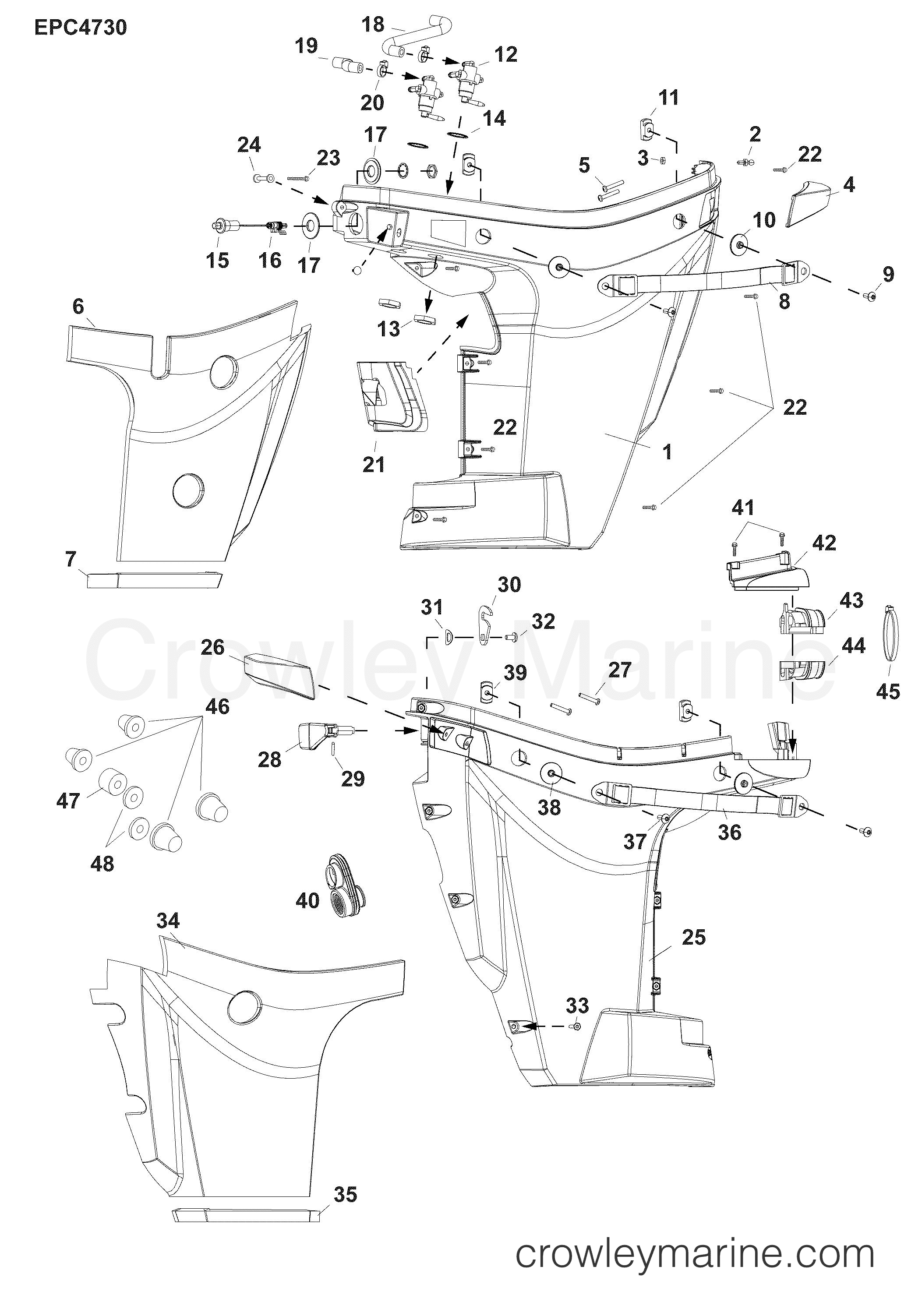 AF Outboard 30 - MFE - E30MALAFA - LOWER ENGINE COVER