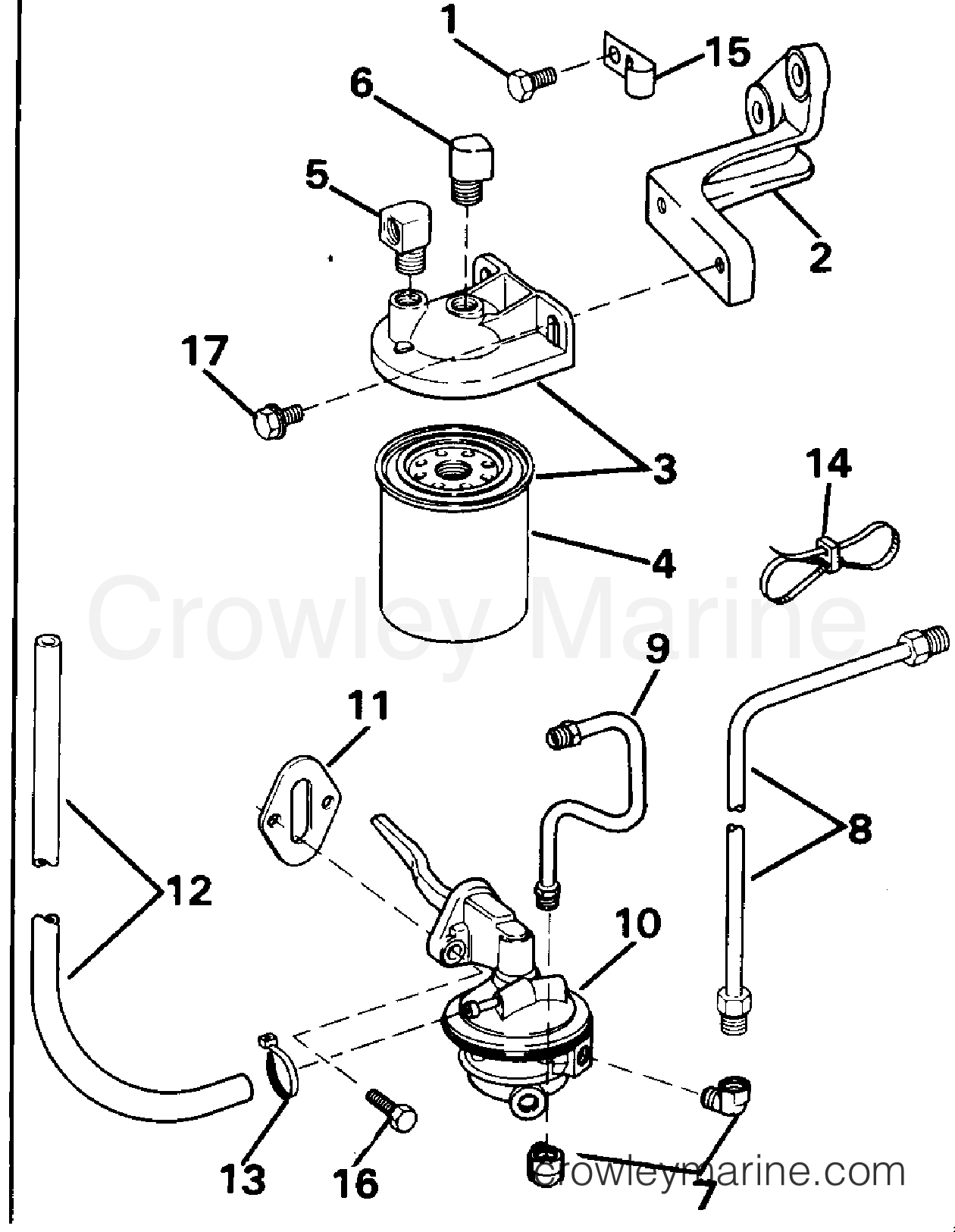FUEL PUMP AND FILTER 1994 Stern Drive 5 502ACPMDA Crowley Marine