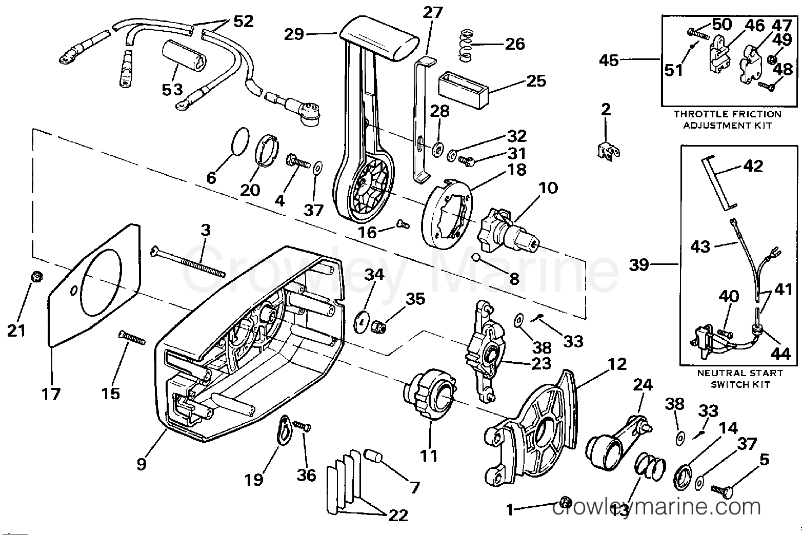 1987 Outboard 88 - J88MSLCUS - REMOTE CONTROL - SURFACE MOUNT