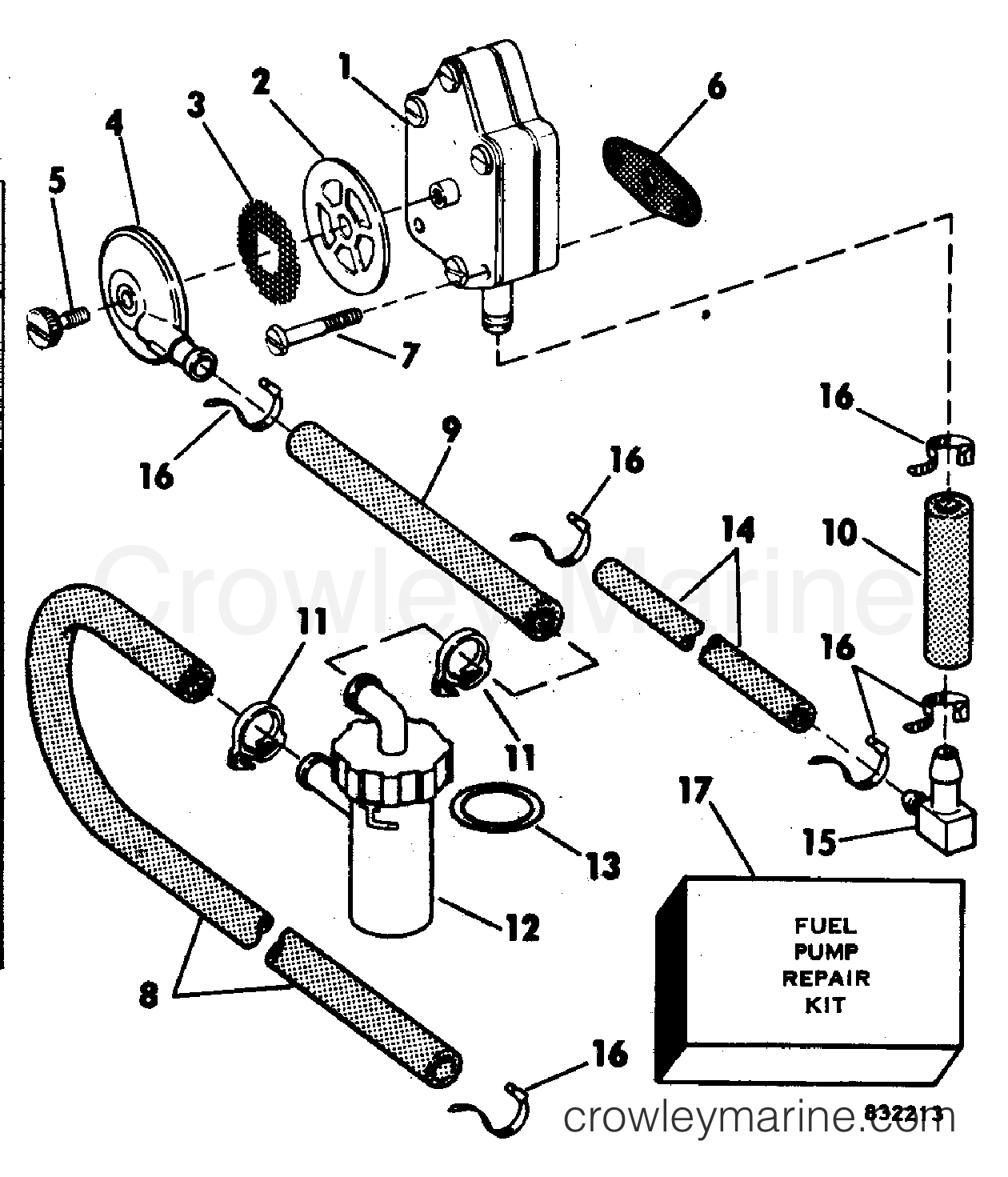 1983 Outboard 25 - J25RSS - FUEL PUMP