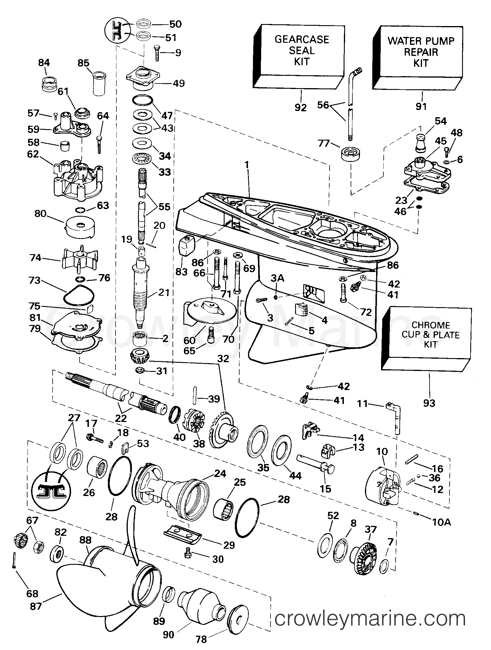 2000 Outboard 130 - J130VXSSS - GEARCASE