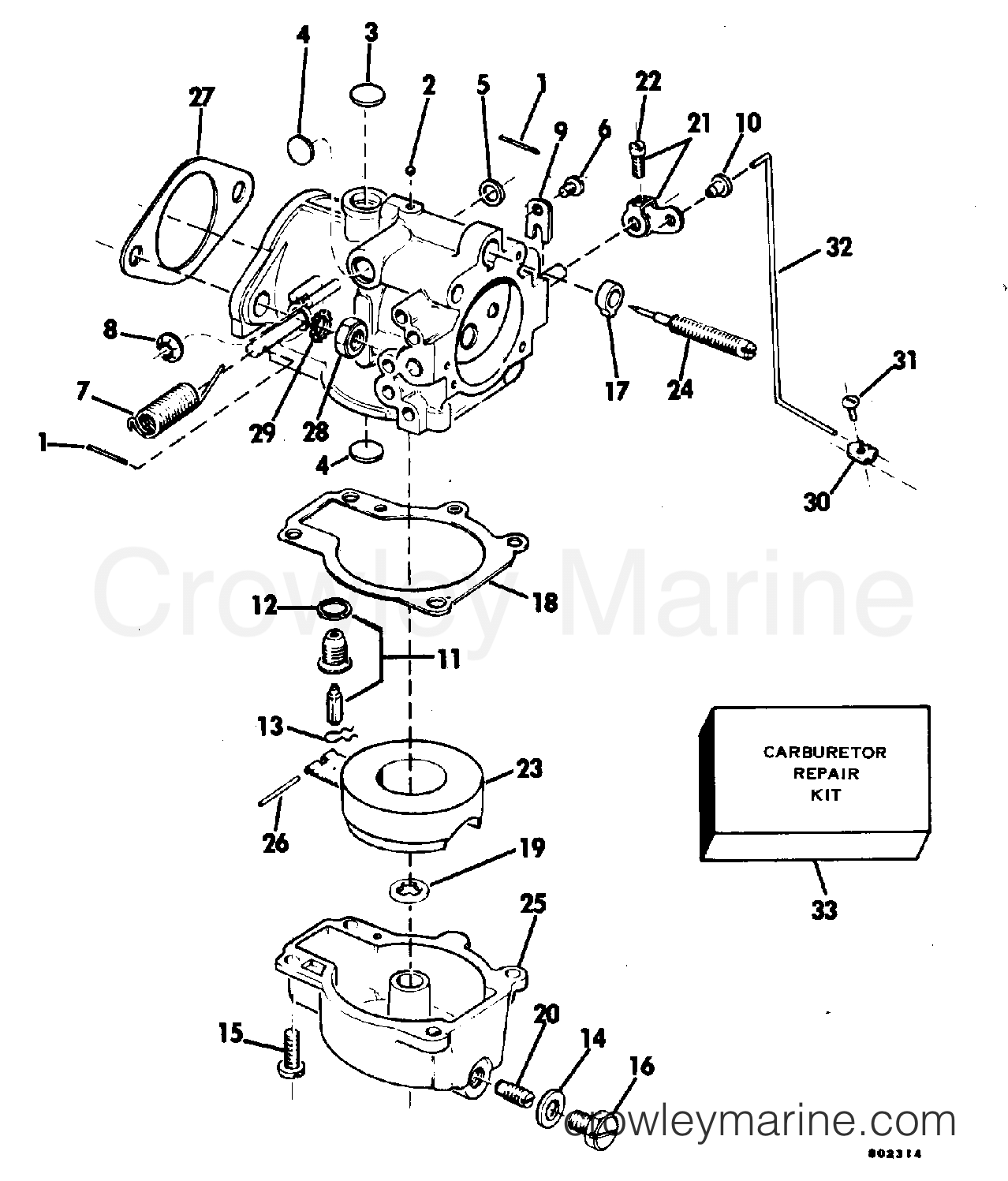 1983 Outboard 40 - J40RWCTR - CARBURETOR