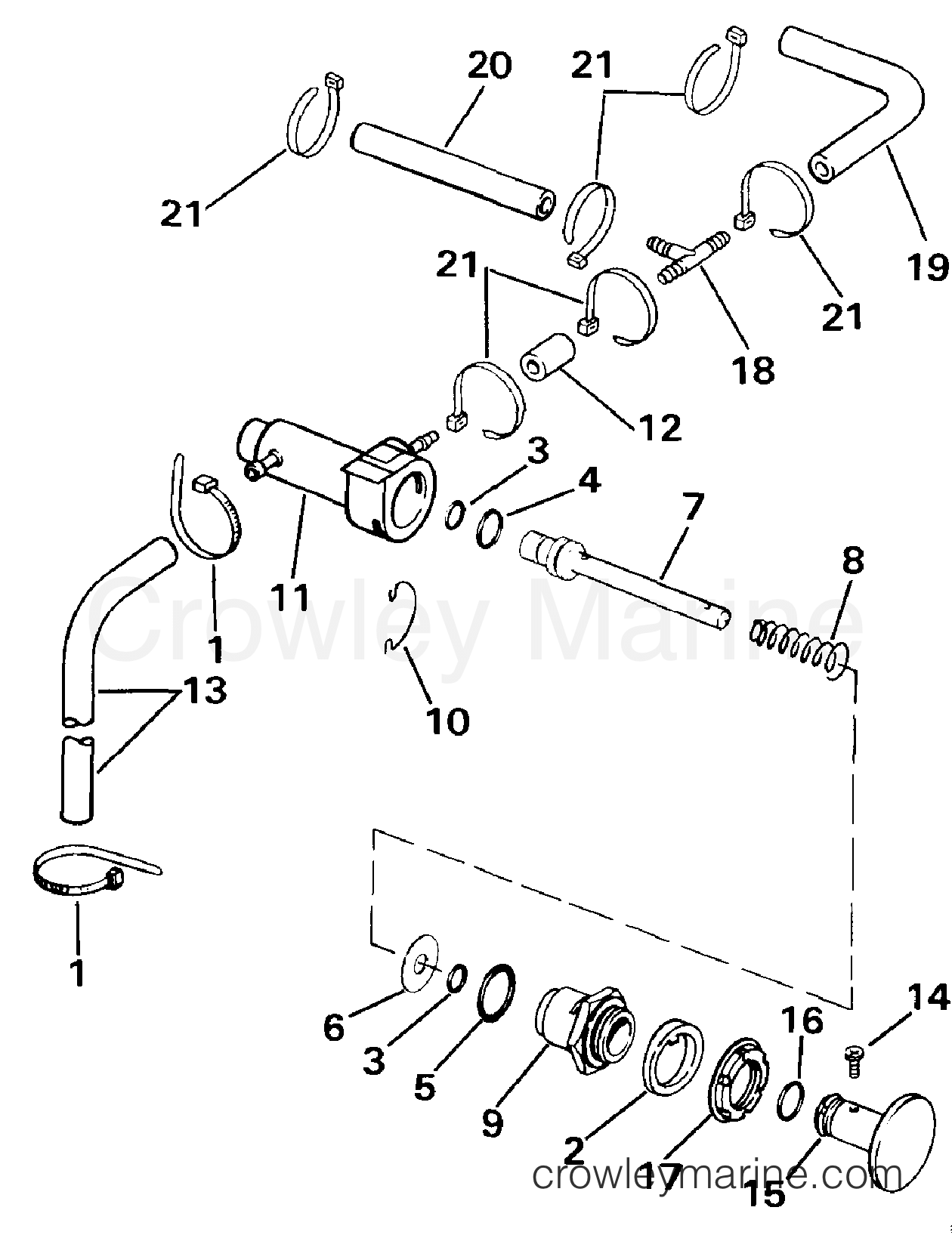 1987 Outboard 30 - E30TECUB - MANUAL PRIMER SYSTEM
