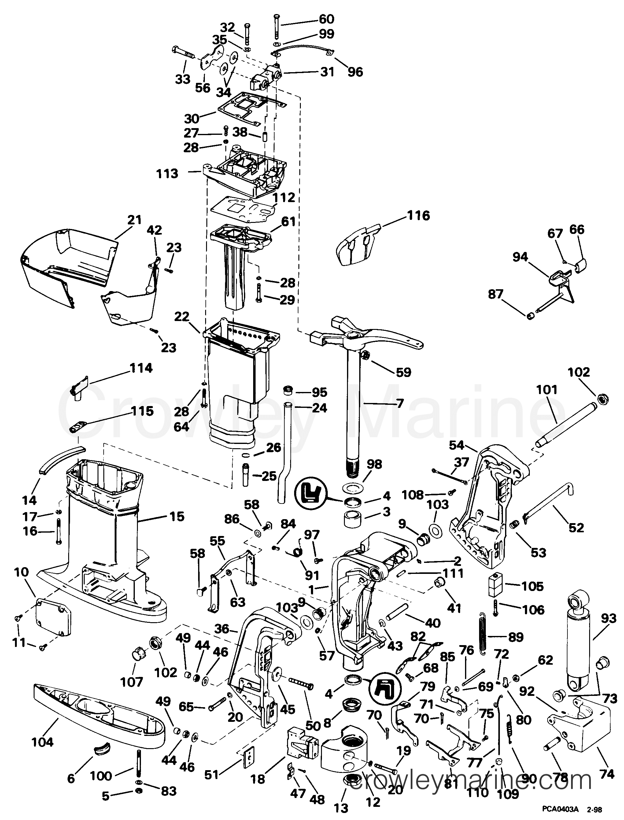 1998 Outboard 65 - SJ65WMYD - MIDSECTION