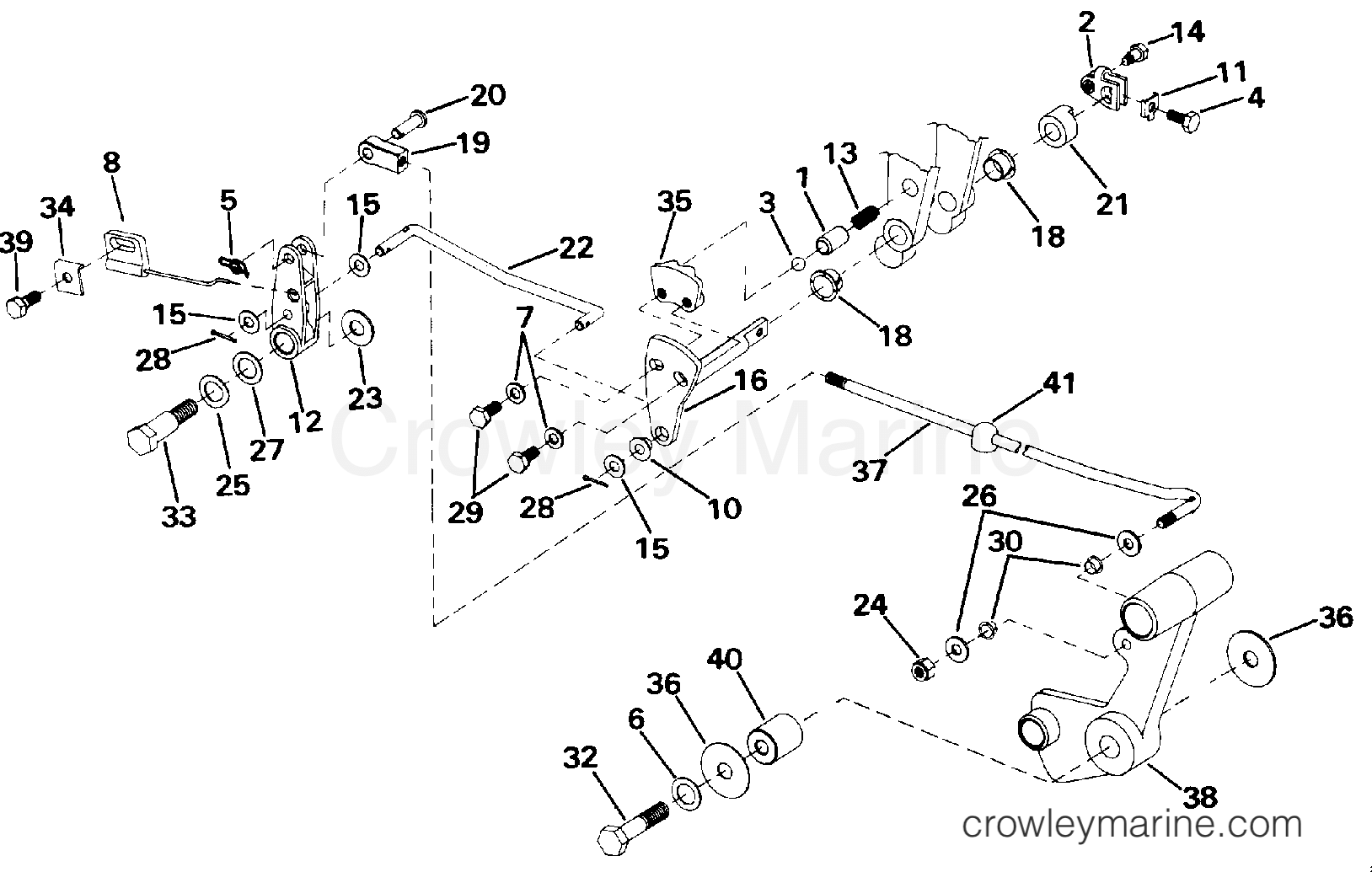 1992 Outboard 40 - E40TTLENM - SHIFT & THROTTLE LINKAGE (CONTINUED)