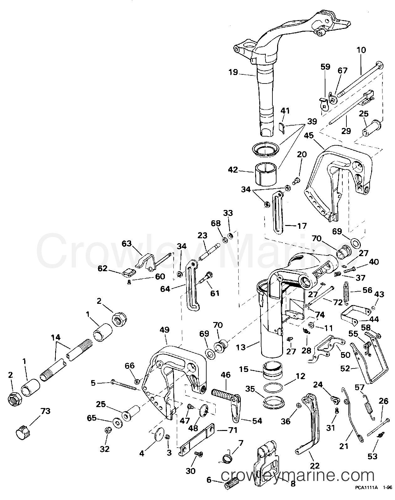 1996 Outboard 9.9 - J10FRLEDR - MIDSECTION