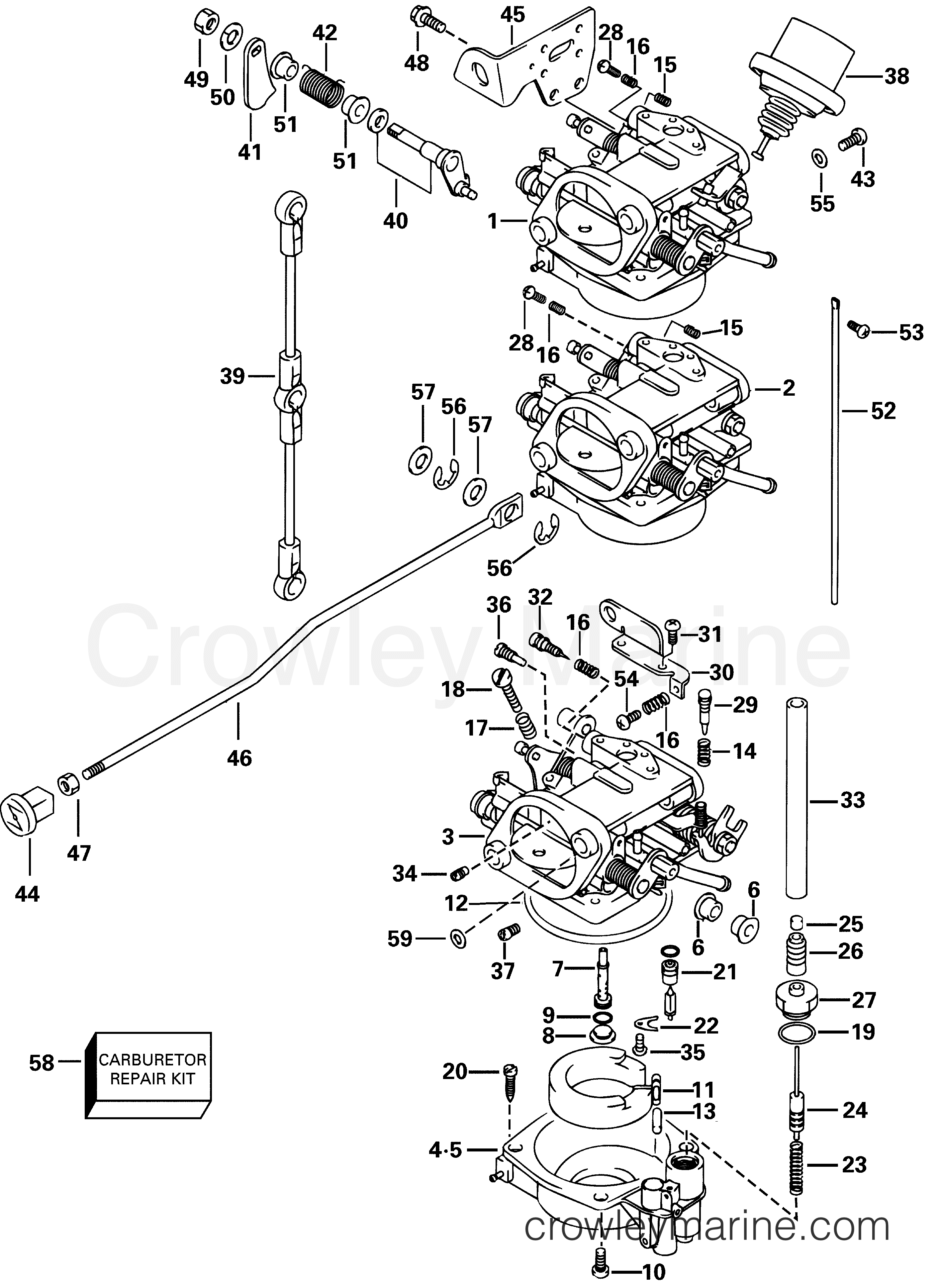 CARBURETOR 2001 Outboard 25 E25PL4SIC Crowley Marine