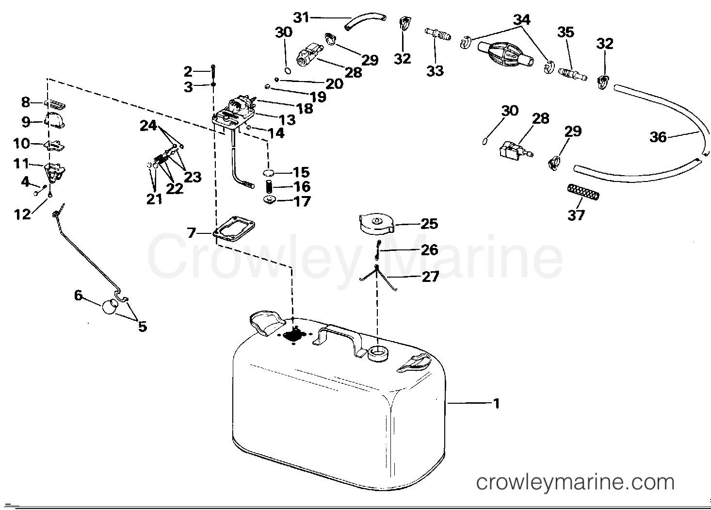 1990 Outboard 30 - E30ELESS - FUEL TANK