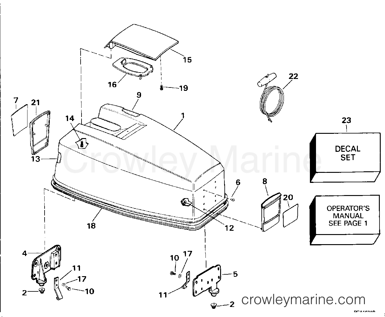 1994 Outboard 40 - J40TLERE - ENGINE COVER - JOHNSON 50