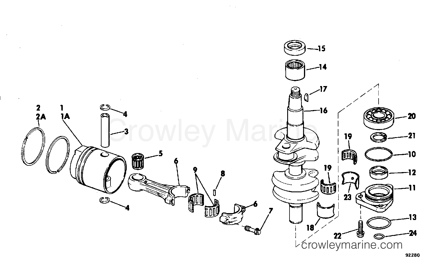 1981 Outboard 25 - E25ELCIM - CRANKSHAFT AND PISTON