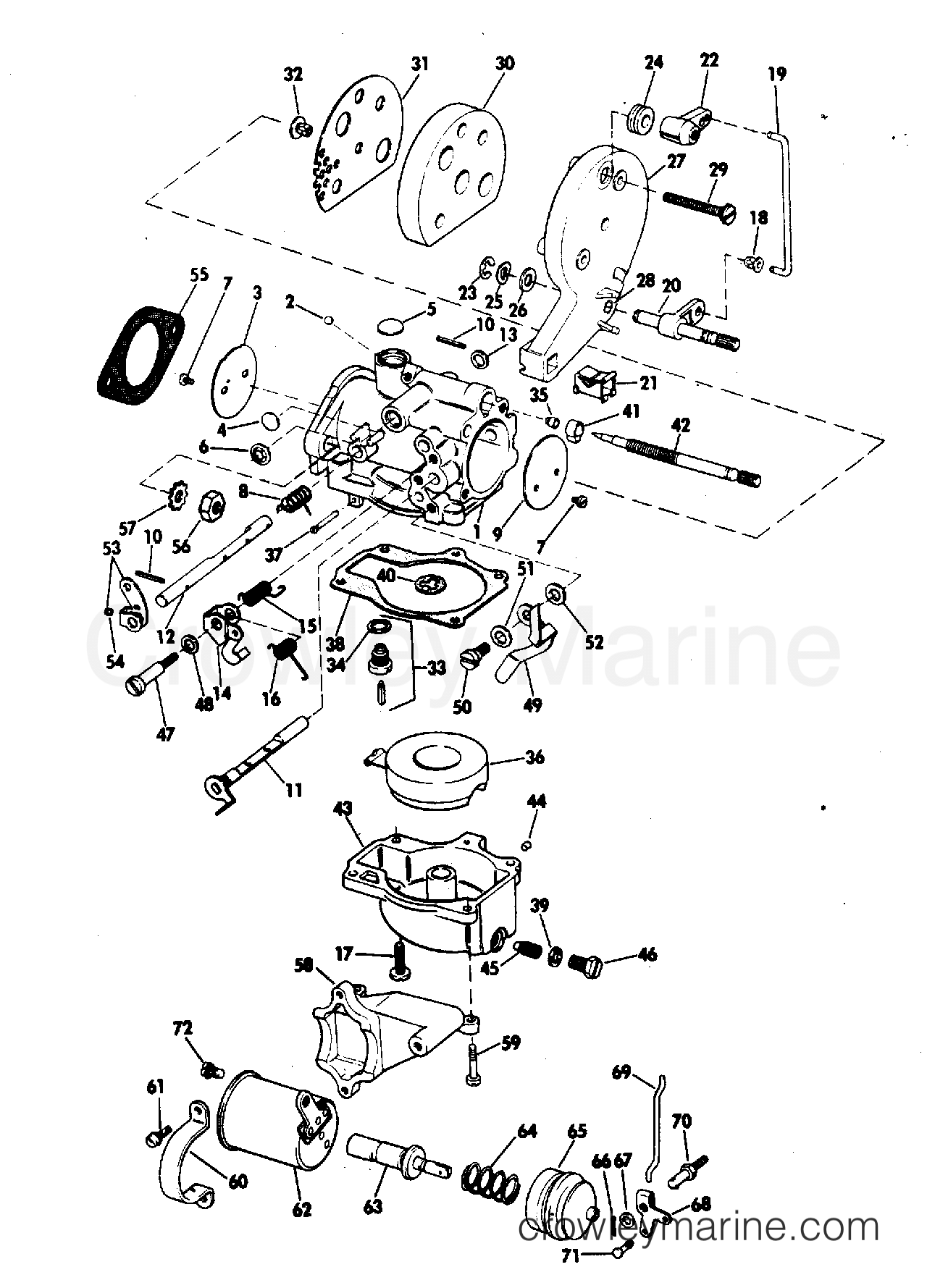 1972 Outboard 25 - 25203R - CARBURETOR