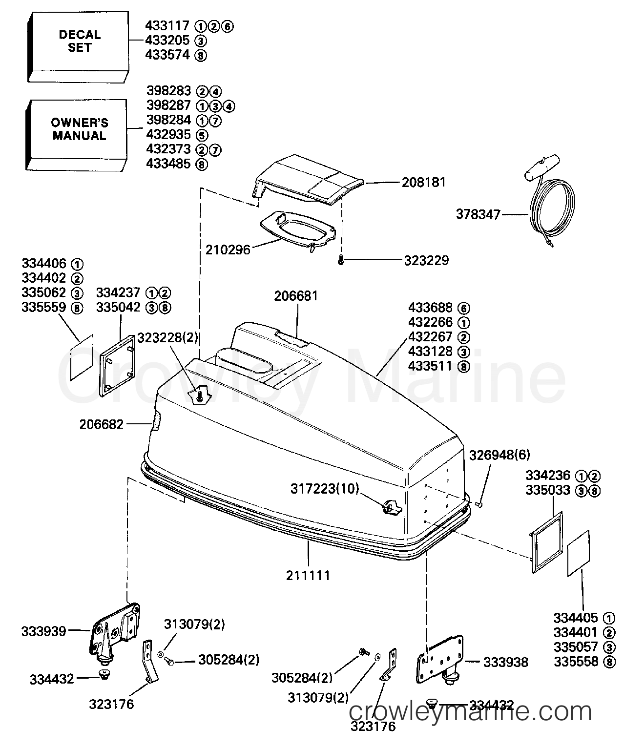 1989 Outboard 40 - E40ECEC - ENGINE COVER - JOHNSON 40