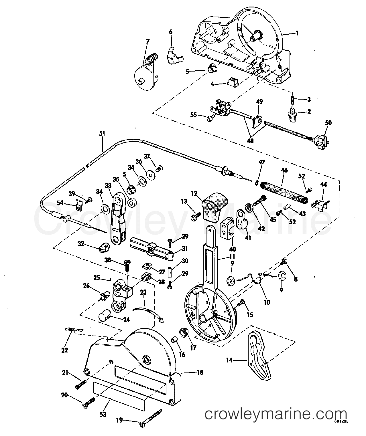 1968 Johnson Outboards 55 - TR-10S REMOTE CONTROL GROUP section