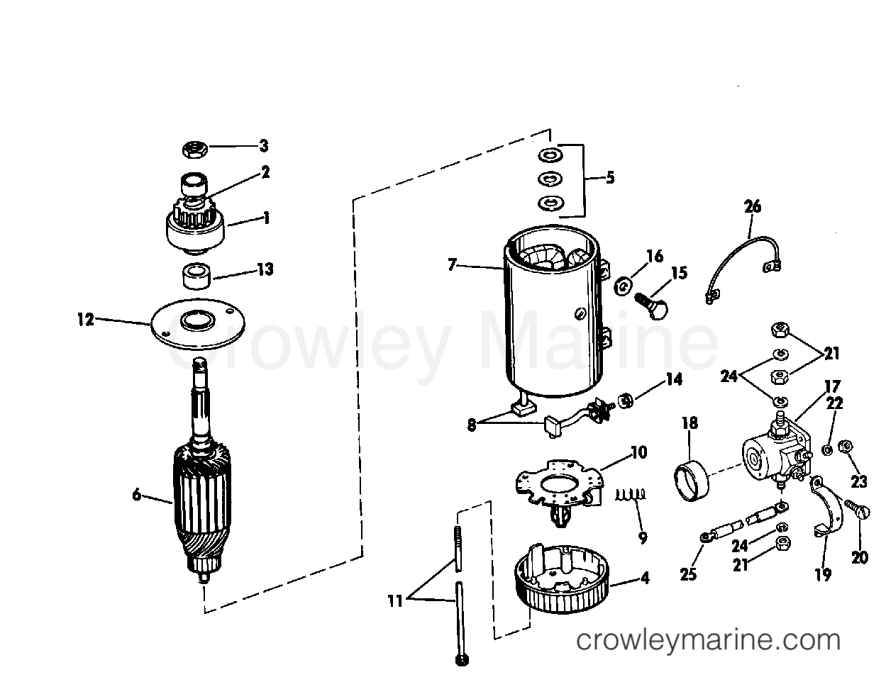 1979 Evinrude Outboards 70 - 70973R ELECT. STARTER & SOLENOID PRESTOLITE MDLS MGD-4110/MGD-4115 section