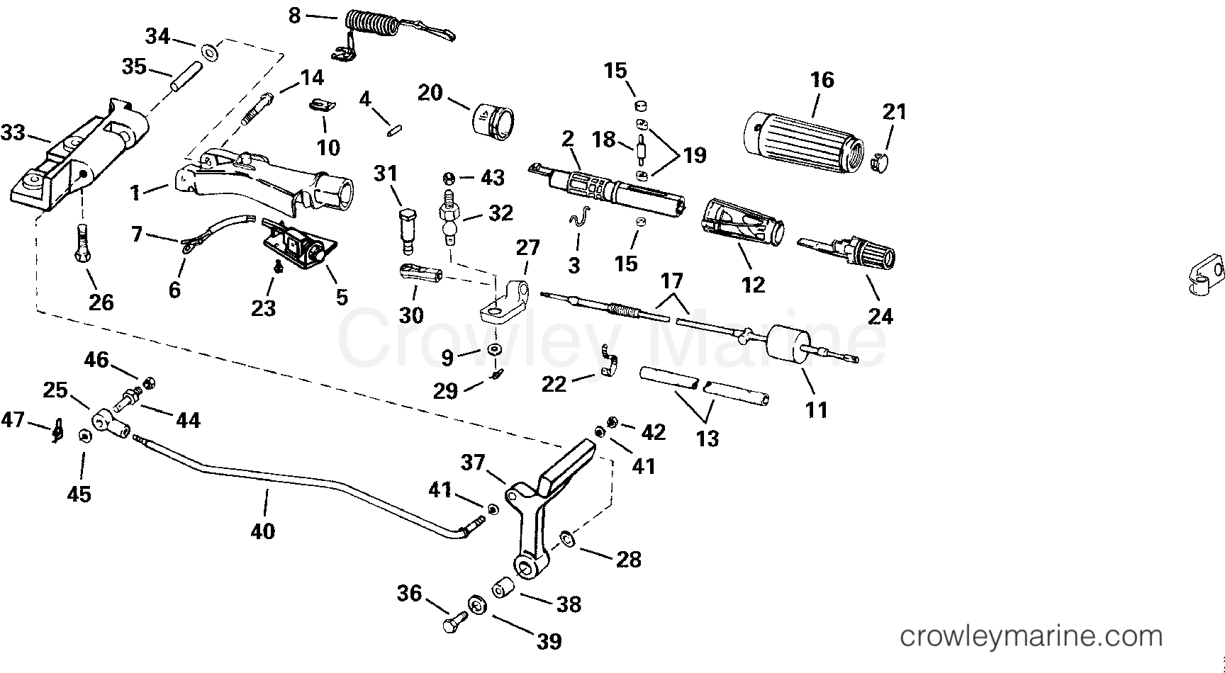 2000 Outboard 25 - J25JRSSB - STEERING & SHIFT HANDLE