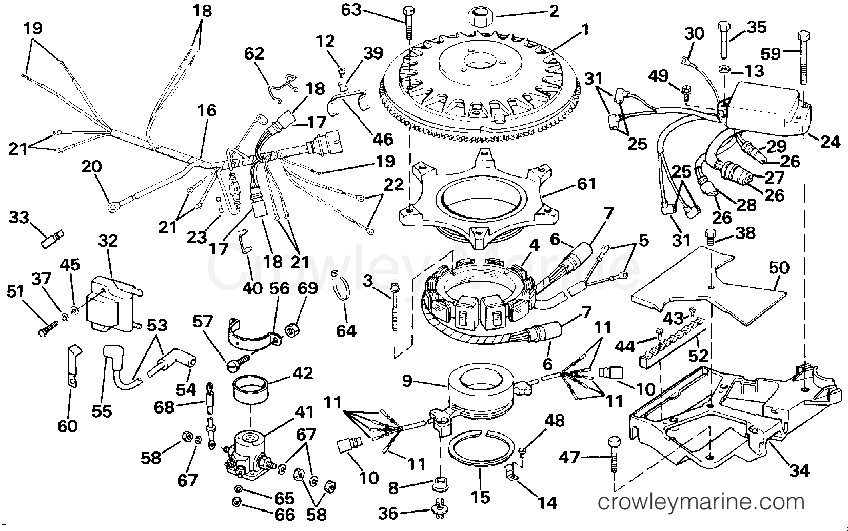 1987 Outboard 300 - E300CLCUR - IGNITION SYSTEM - 35 AMP
