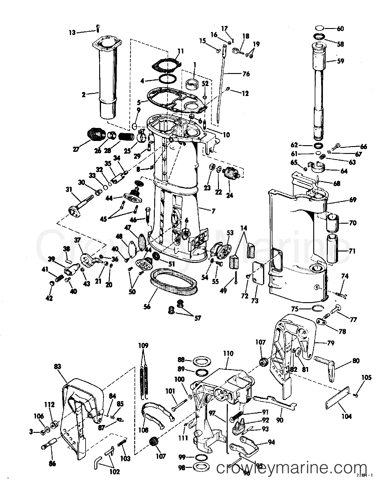 1969 Outboard 40 - 40RL69R - LOWER UNIT GROUP