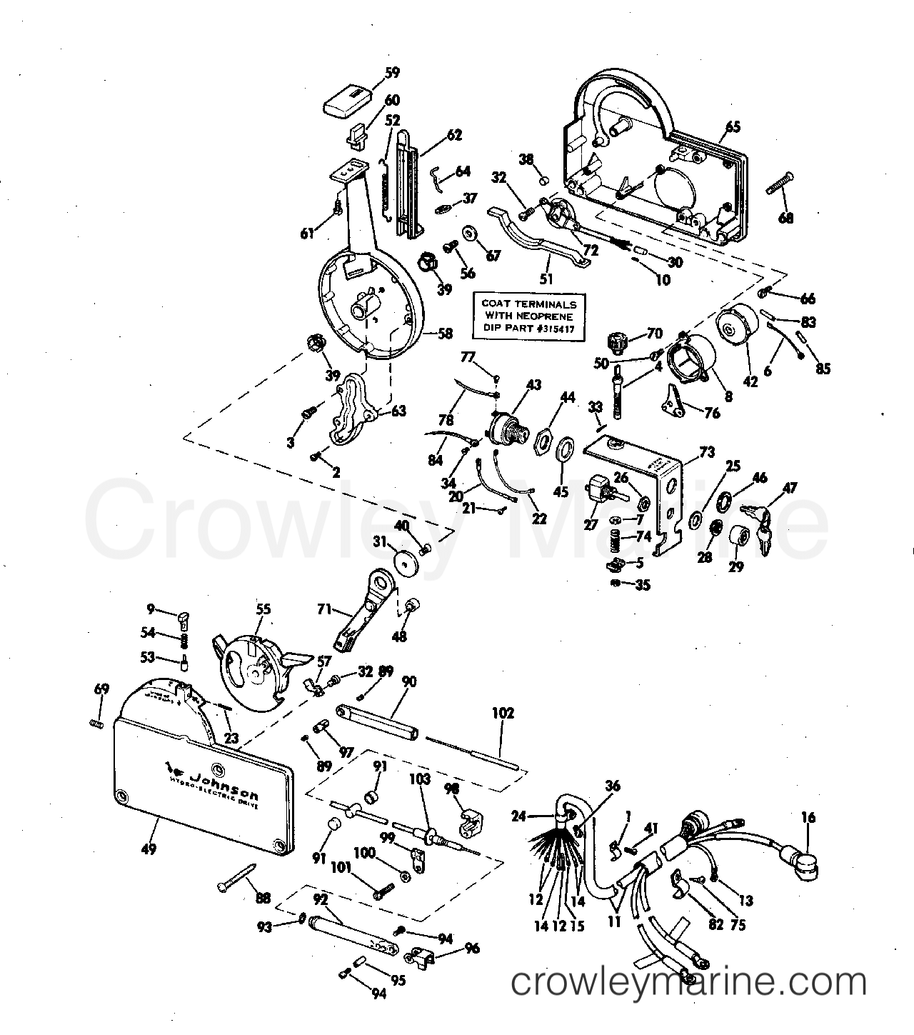 1972 Outboard 65 - 65ES72S - REMOTE CONTROL