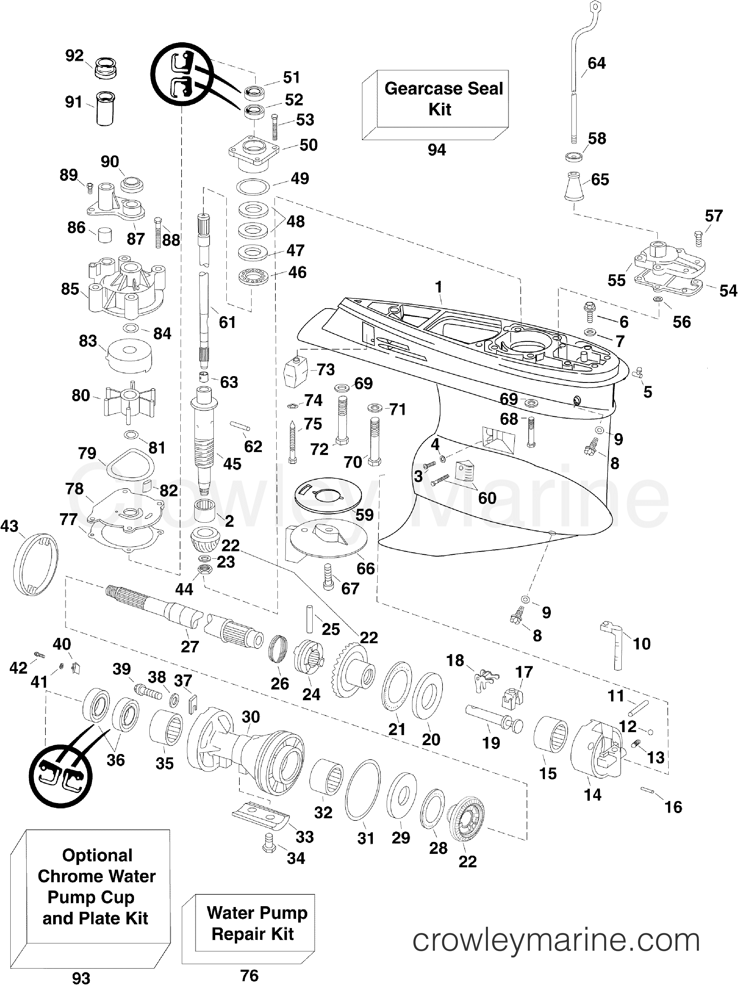 2008 Outboard 200 - E200DPXSCA - GEARCASE