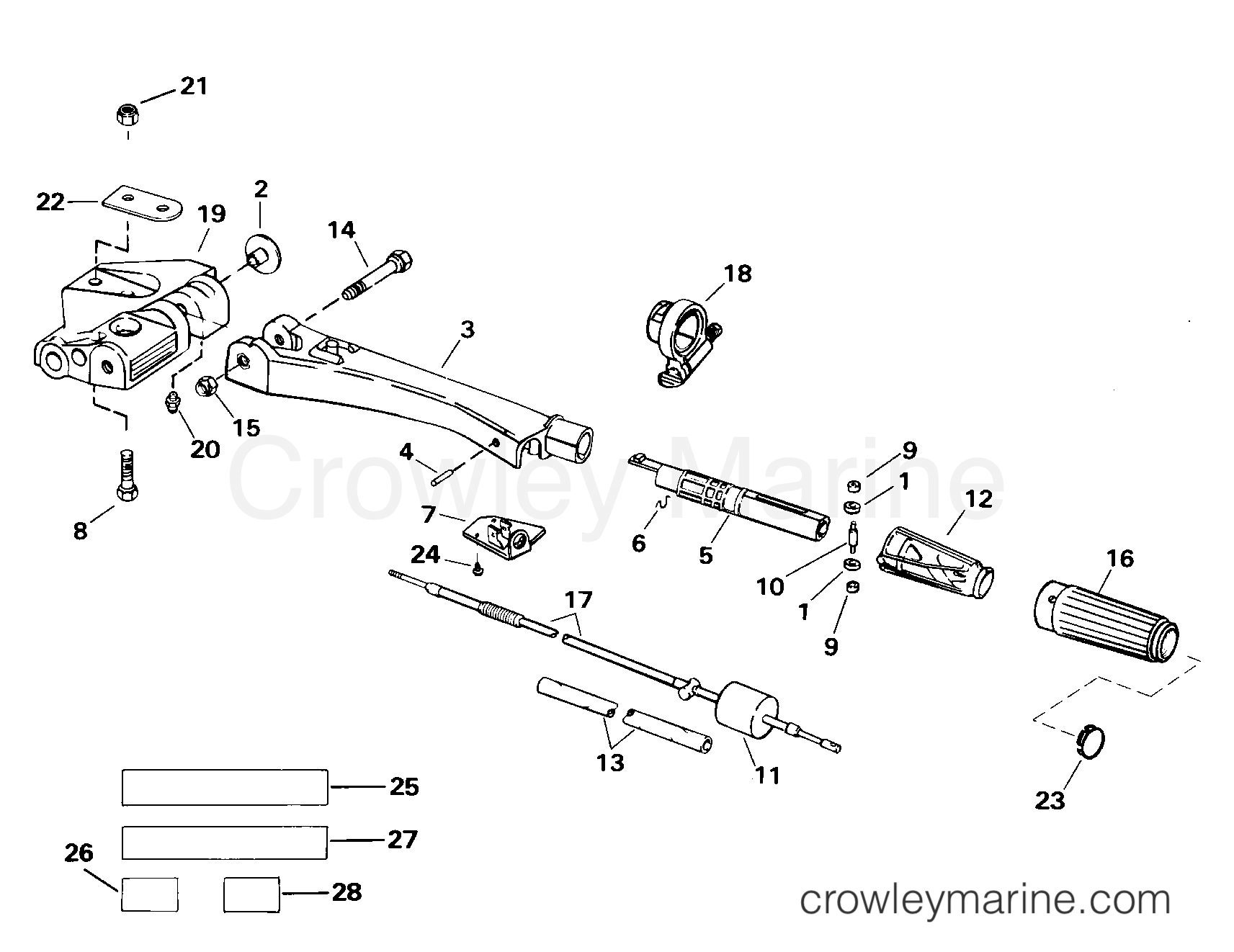 2000 Outboard 105 - J105WRYSSC - STEERING HANDLE