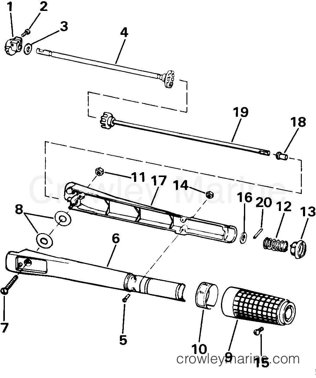 1985 Outboard 30 - J30TELCOA - STEERING HANDLE