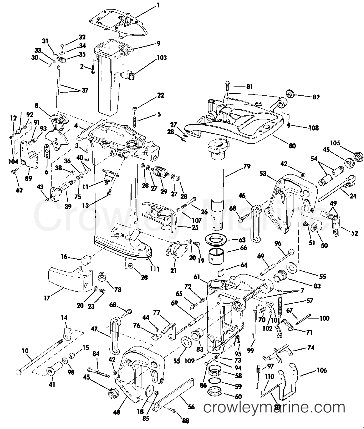 1988 Outboard 30 - J30TECCE - MIDSECTION