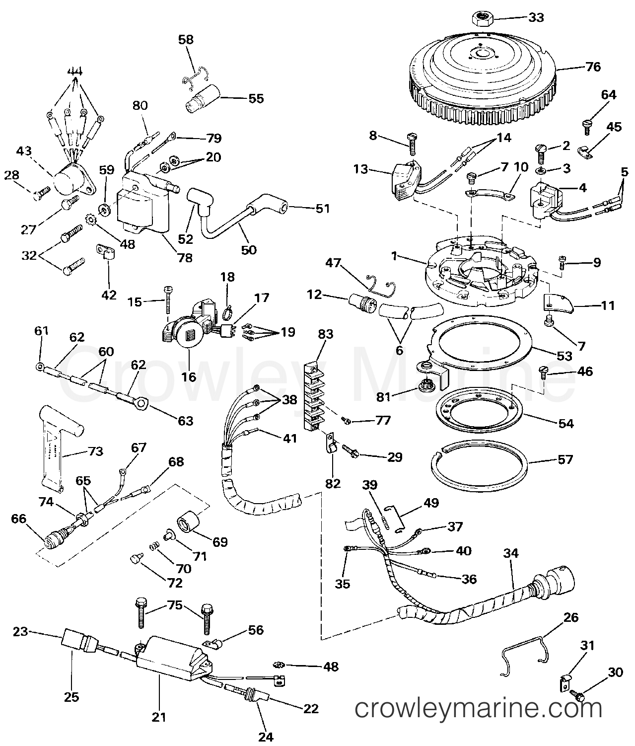 1984 Outboard 50 - J50BECRM - IGNITION SYSTEM