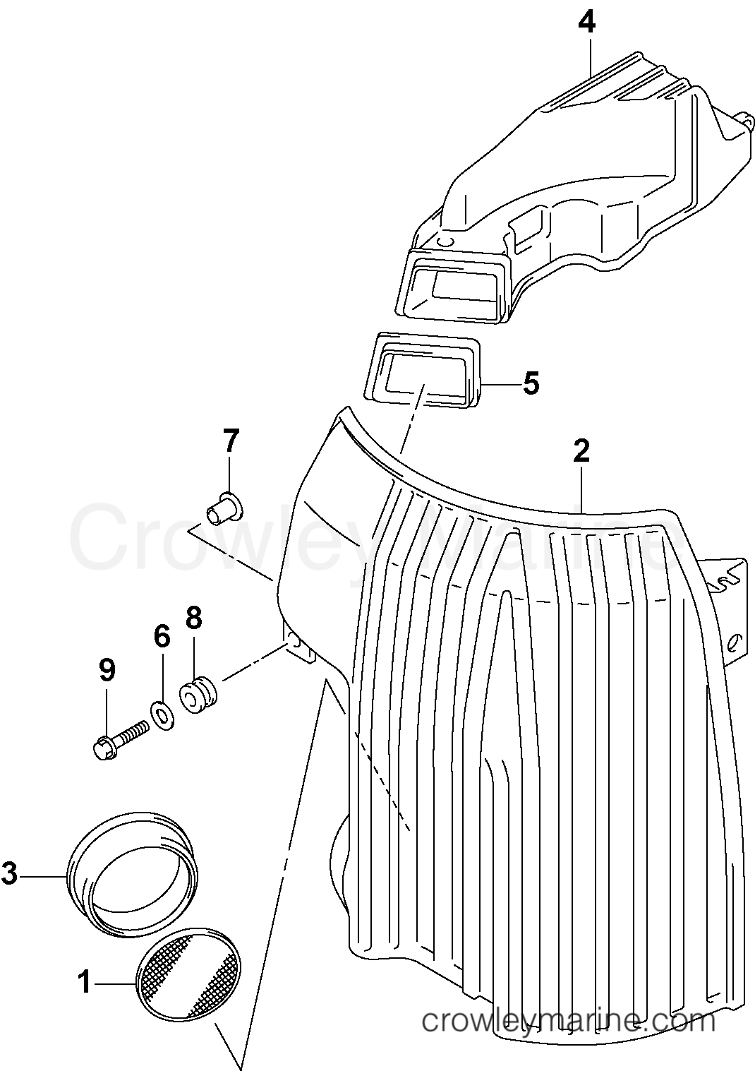 2004 Outboard 140 - J140PL4SRC - AIR SILENCER