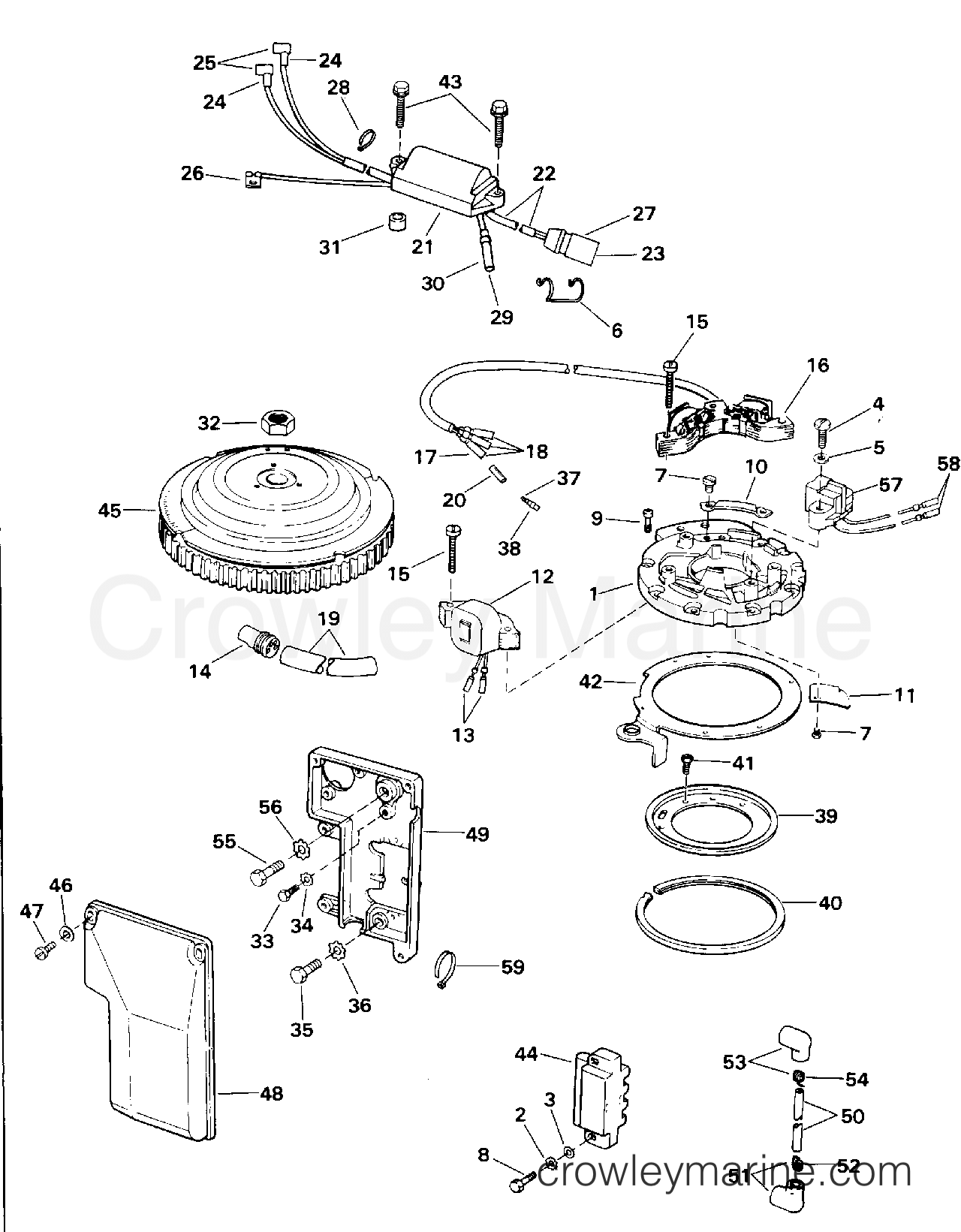 1994 Outboard 40 - J40TLERE - IGNITION SYSTEM - 40 ROPE START