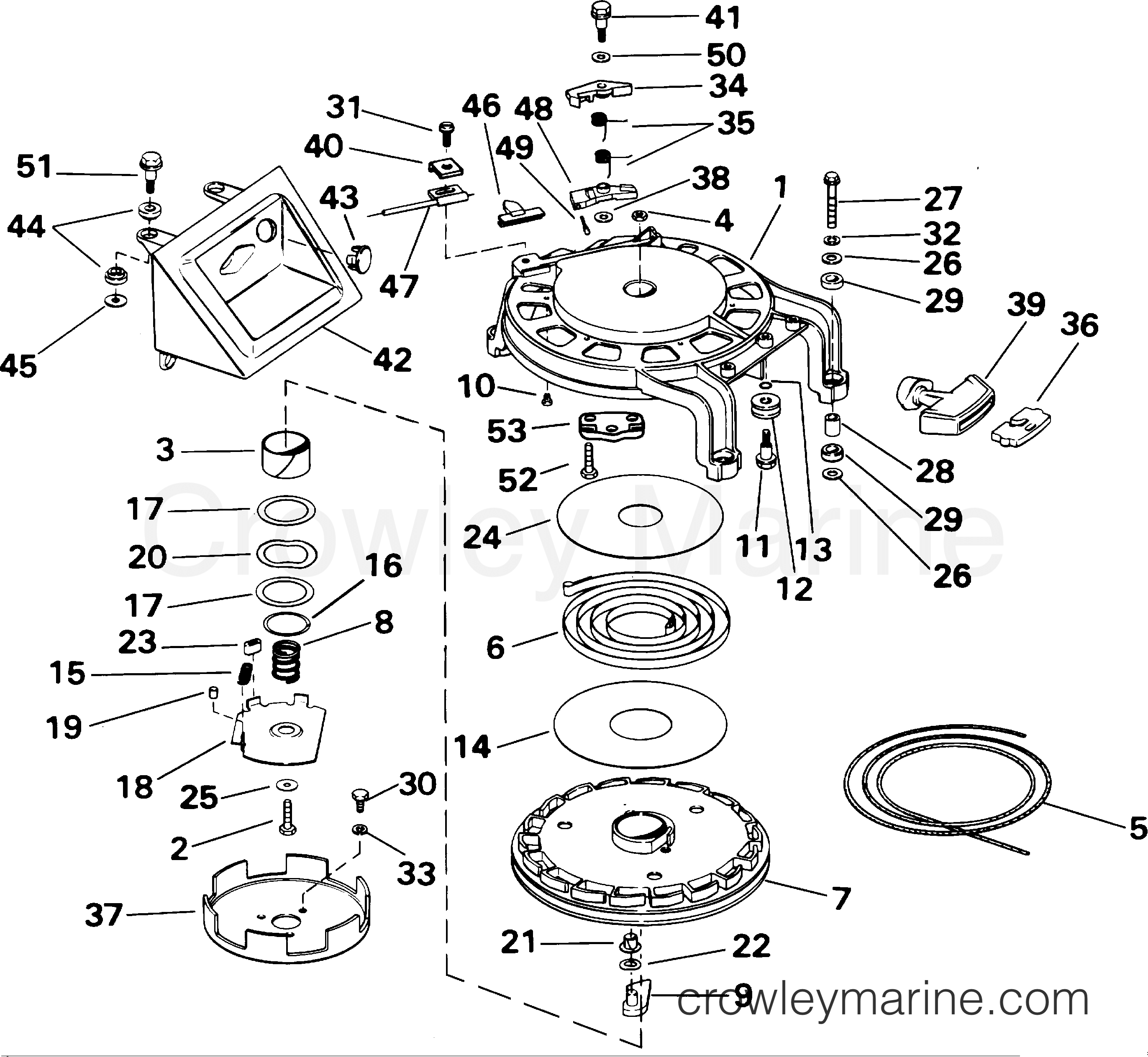 2001 Outboard 50 - J50PLSIF - REWIND STARTER