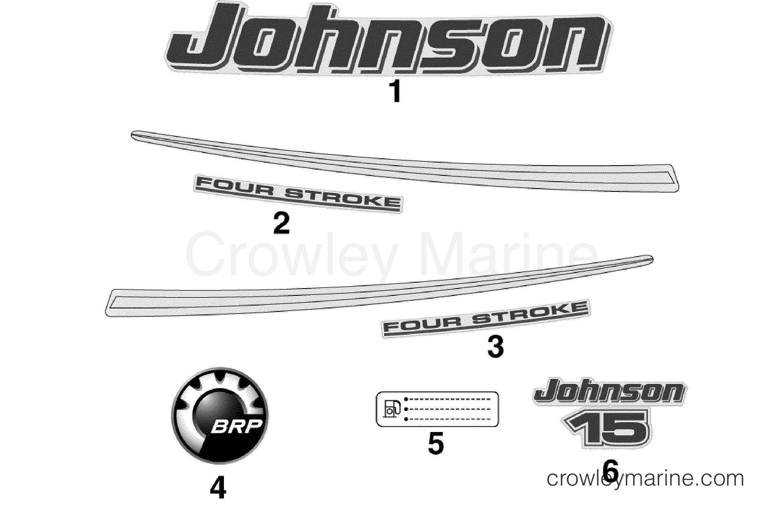 2007 Outboard 15 - J15TE4SUB - DECALS