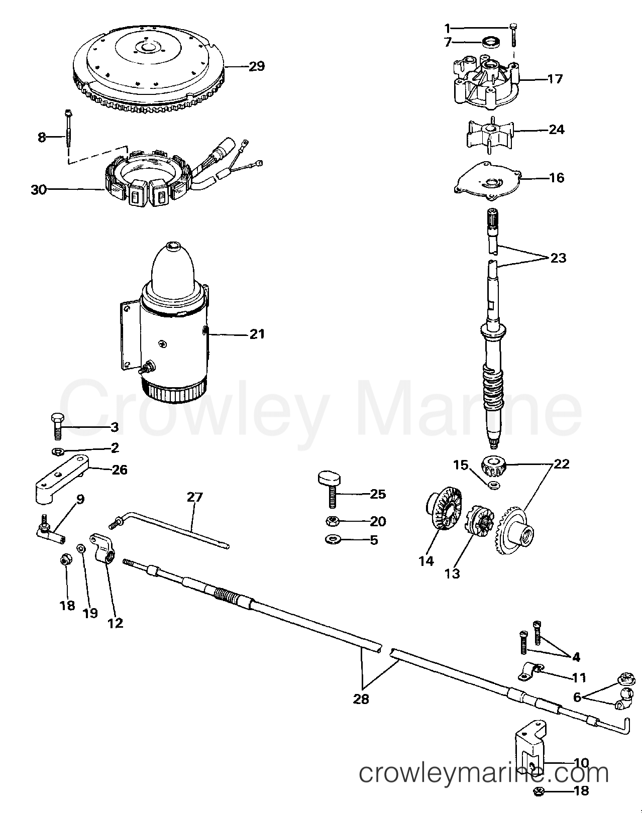 1986 Evinrude Outboards 275 - CE275TLCDC COUNTER ROTATION GEARCASE KIT section