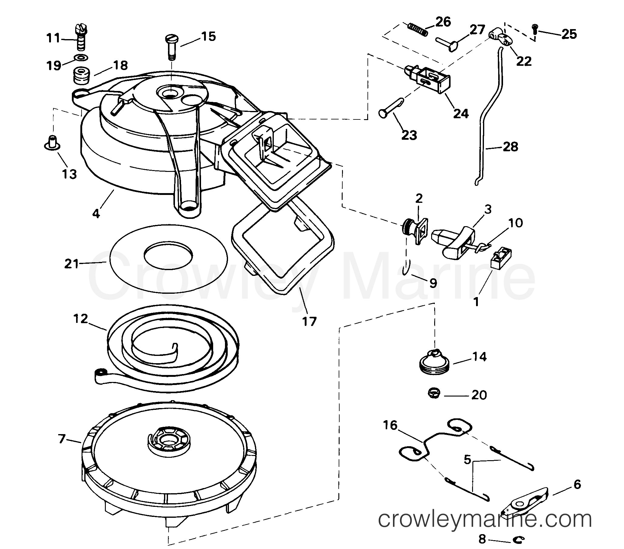 1999 Outboard 15 - E15WREES - REWIND STARTER