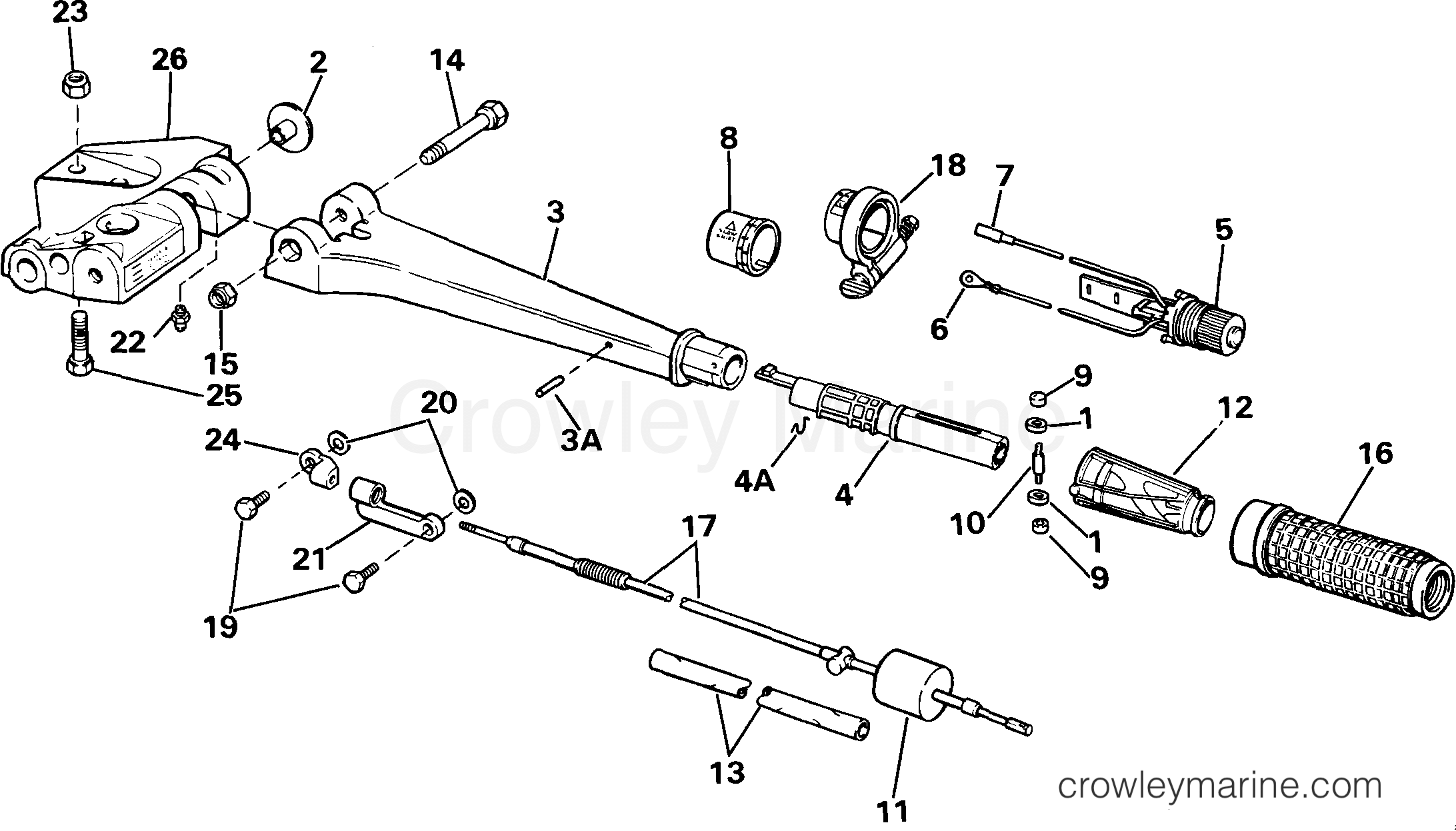 1985 Outboard 65 - J65TELCOC - STEERING HANDLE