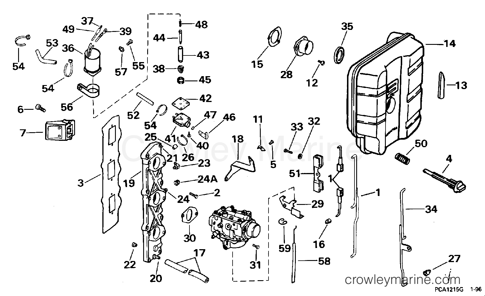 1996 Outboard 25 - BJ25AREDC - INTAKE MANIFOLD