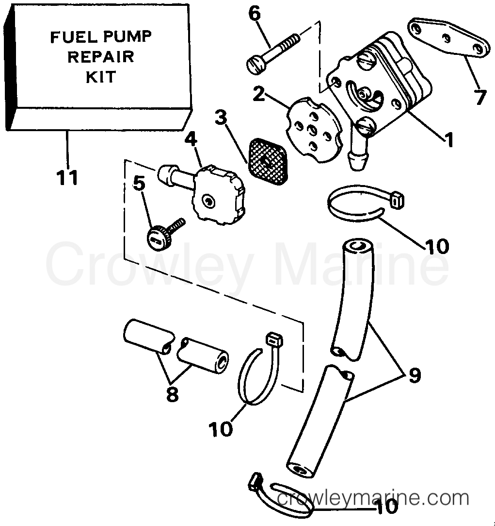 1985 Outboard 9.9 - J10RLCOM - FUEL PUMP