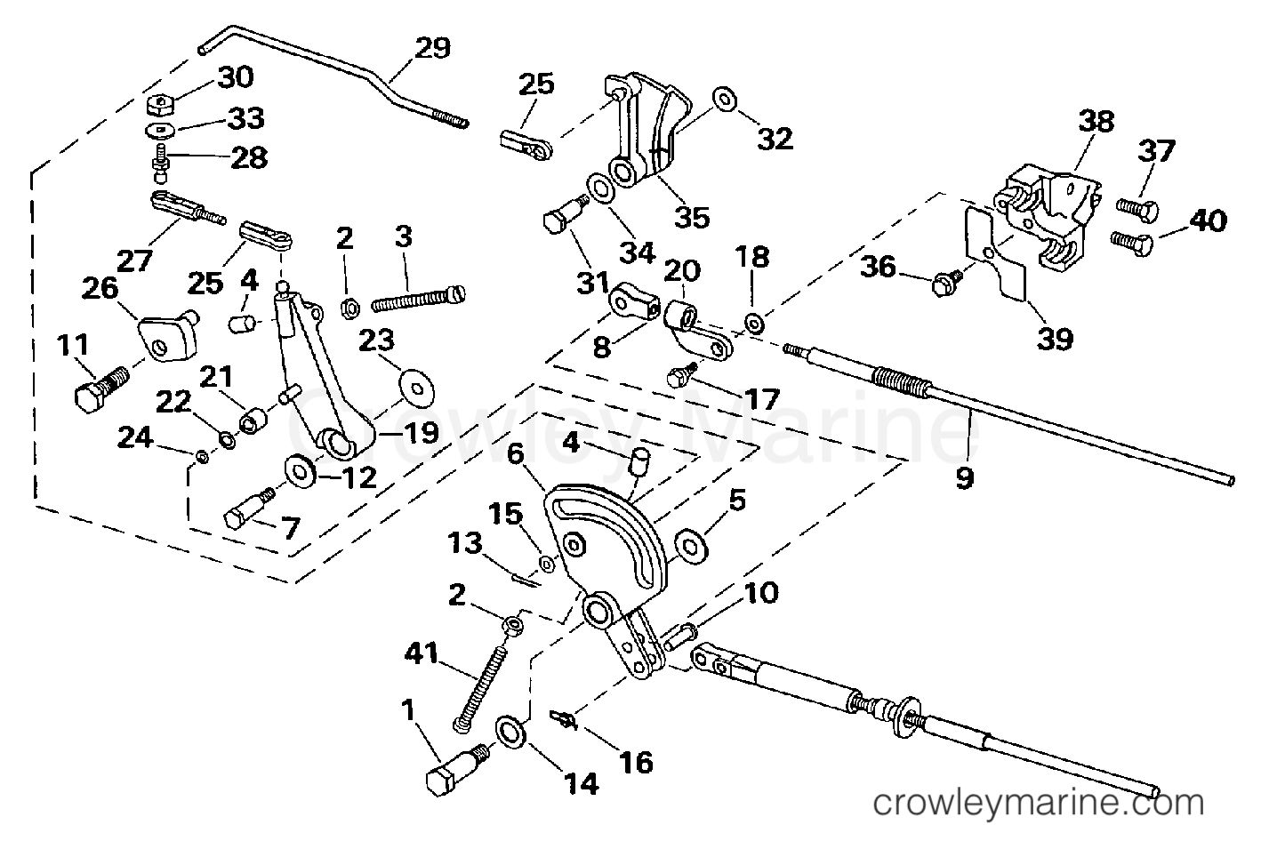1997 Outboard 40 - SJ40RSLD - SHIFT & THROTTLE LINKAGE