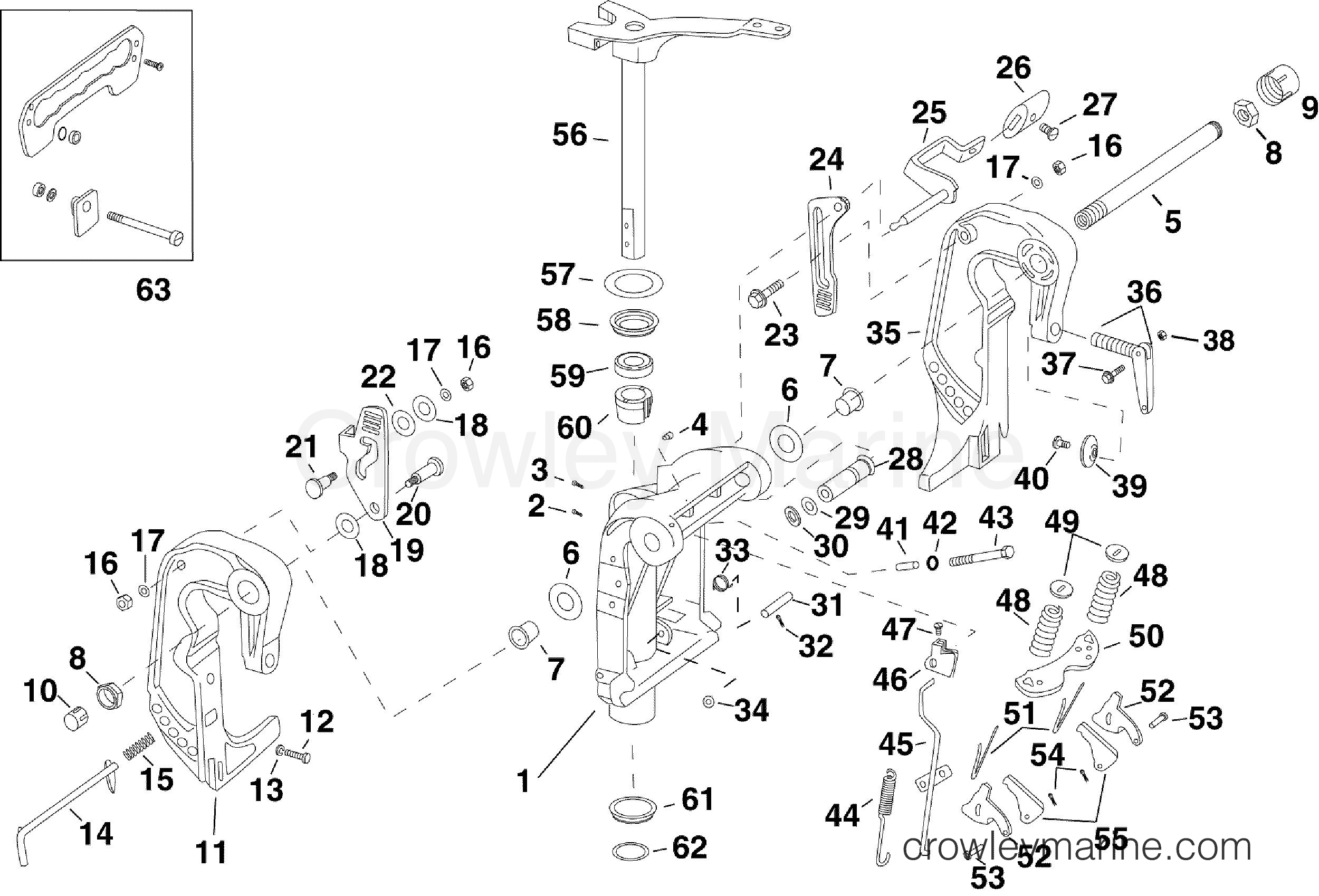 SWIVEL BRACKET - AF Outboard 55 - MFE E55MJRLAFA | Crowley Marine