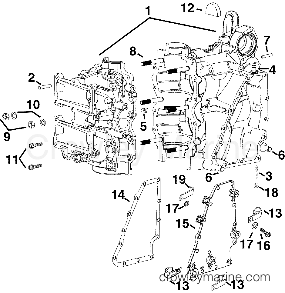 2004 Outboard 40 - E40DRLSRC - CYLINDER/CRANKCASE