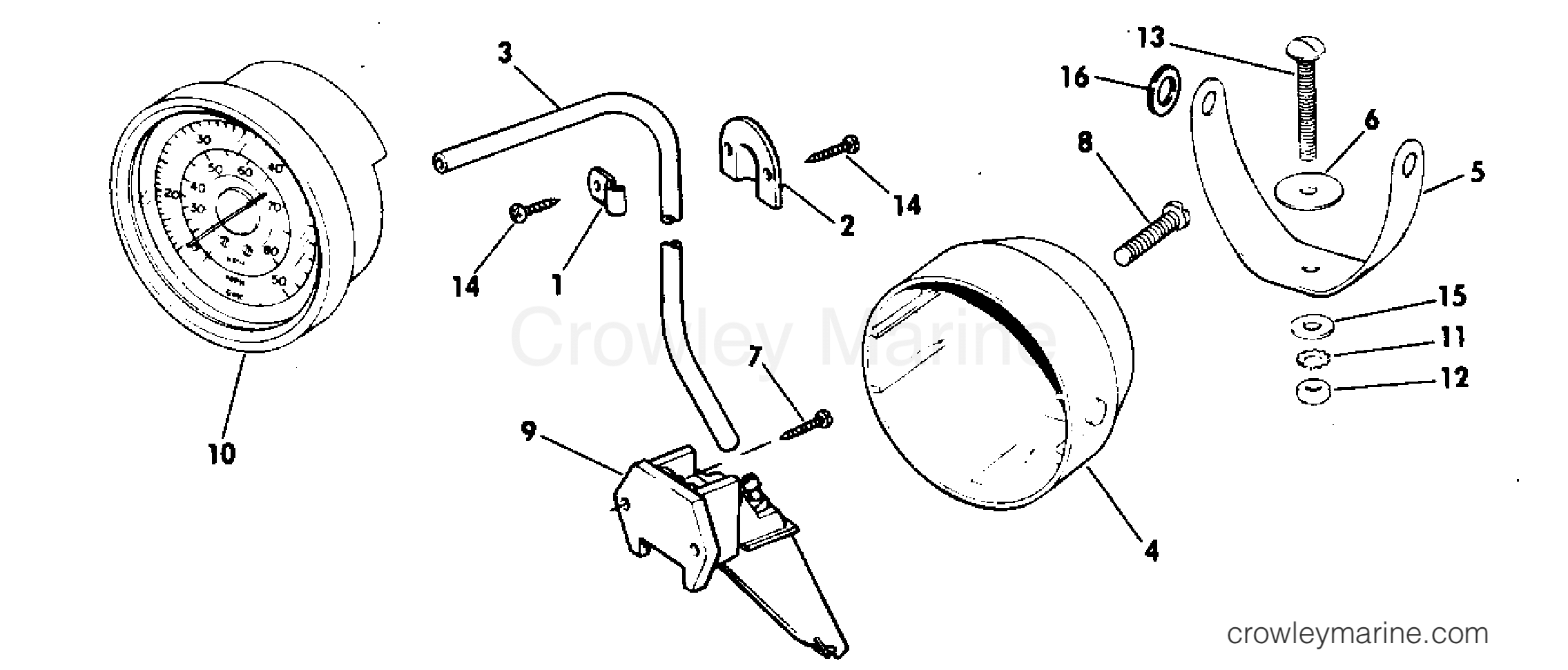 1976 Rigging Accessories - Instruments - SPEEDOMETER KIT-POD MOUNT