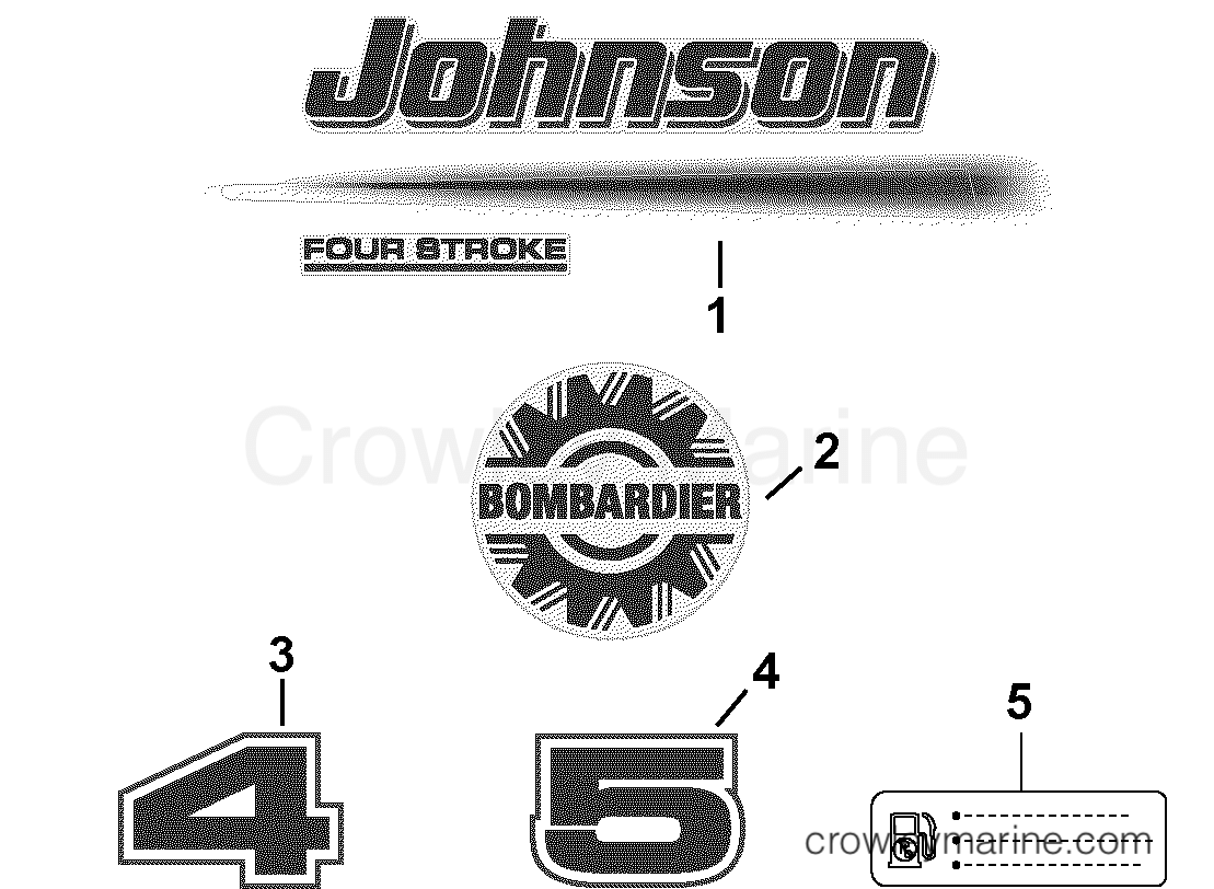 2003 Outboard 5 - J5RL4STS - DECALS
