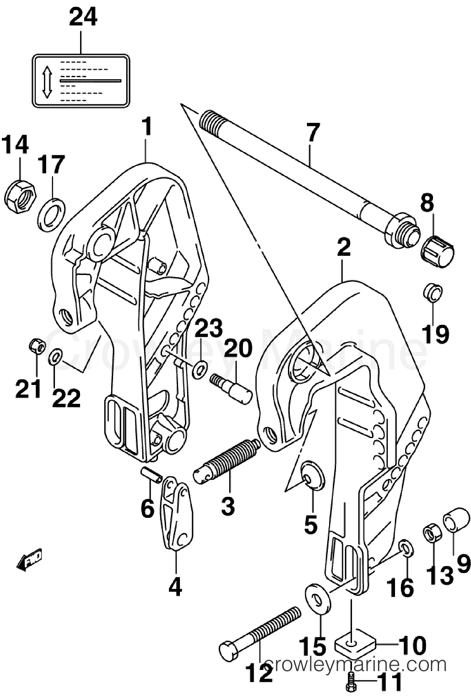 2007 Outboard 30 - J30PL4SUA - STERN BRACKET