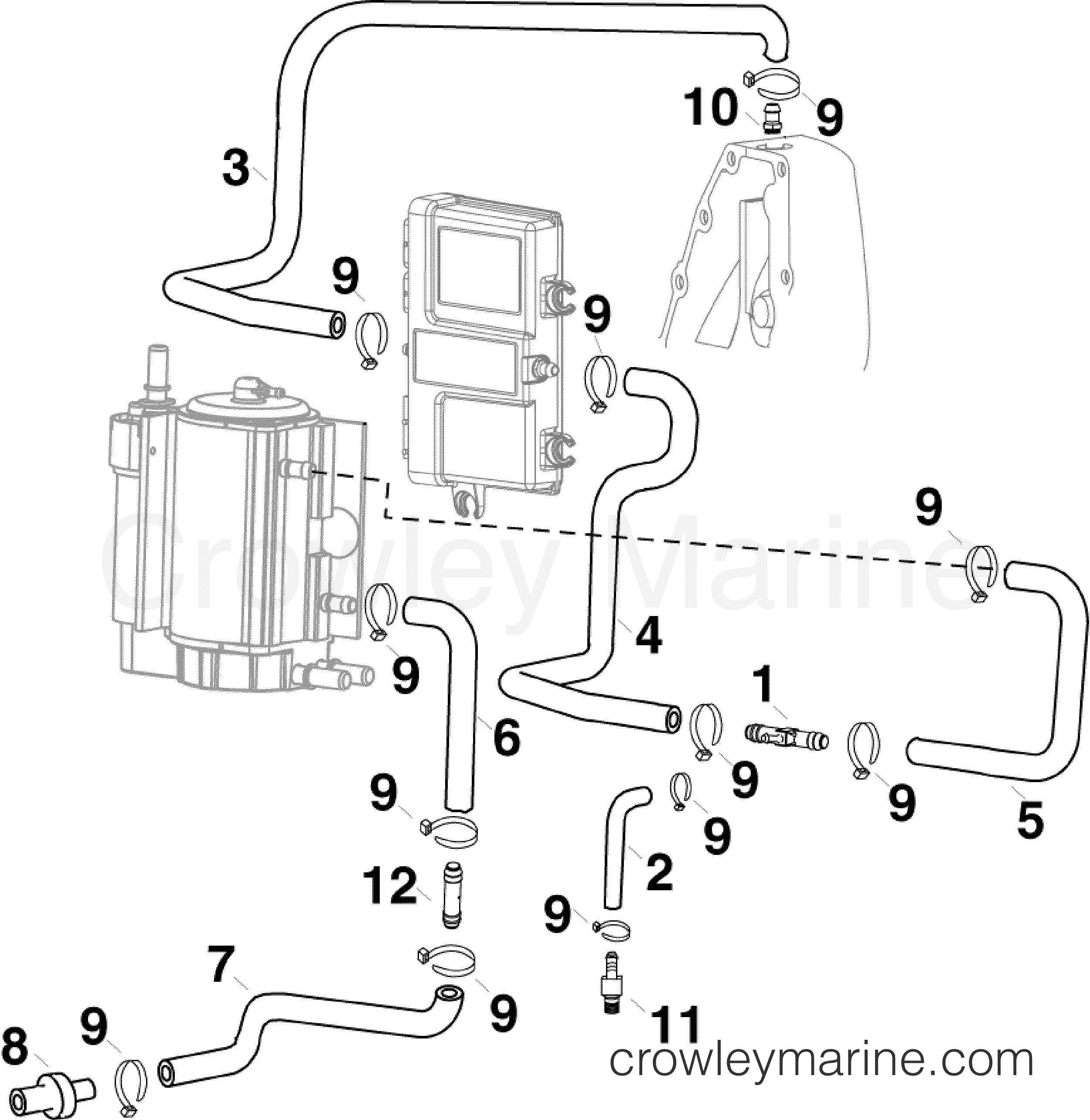 2011 Outboard 40 - E40DPLIIS - COOLING HOSES