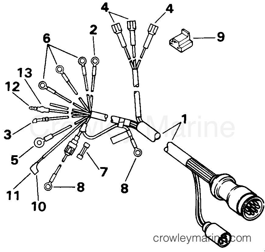 1993 Rigging OMC Stern Drive - All Models - INSTRUMENT AND TRIM CABLE