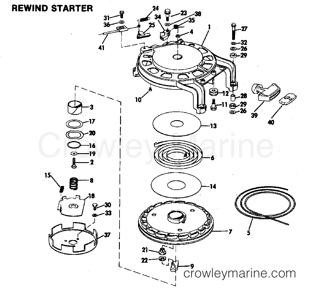 1981 Outboard 60 - J60ECIH - REWIND STARTER