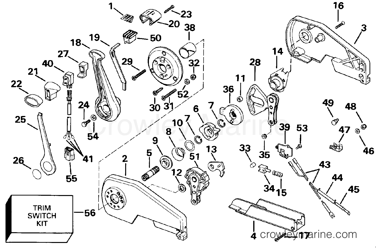 1992 Rigging Accessories - Remote Controls - REMOTE CONTROL ASSEMBLY - CONCEALED SIDE MOUNT